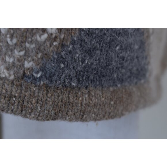 IMPERFECT Vintage 80s/90s Argyle Silk‎ Blend SEGUE Cardigan size L - Picture 4 of 10